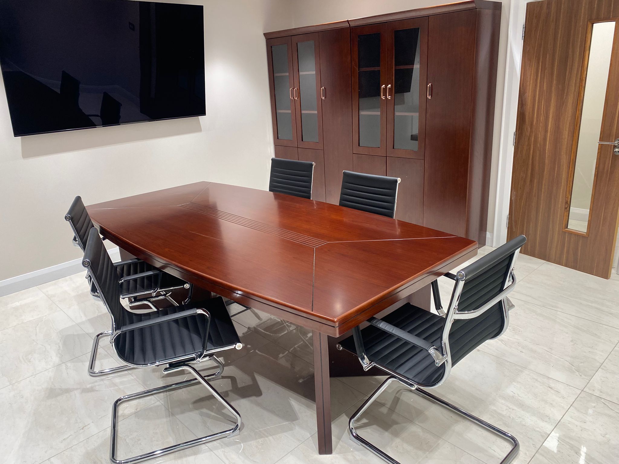 2.4m Shelbourne Walnut Veneer Boardroom