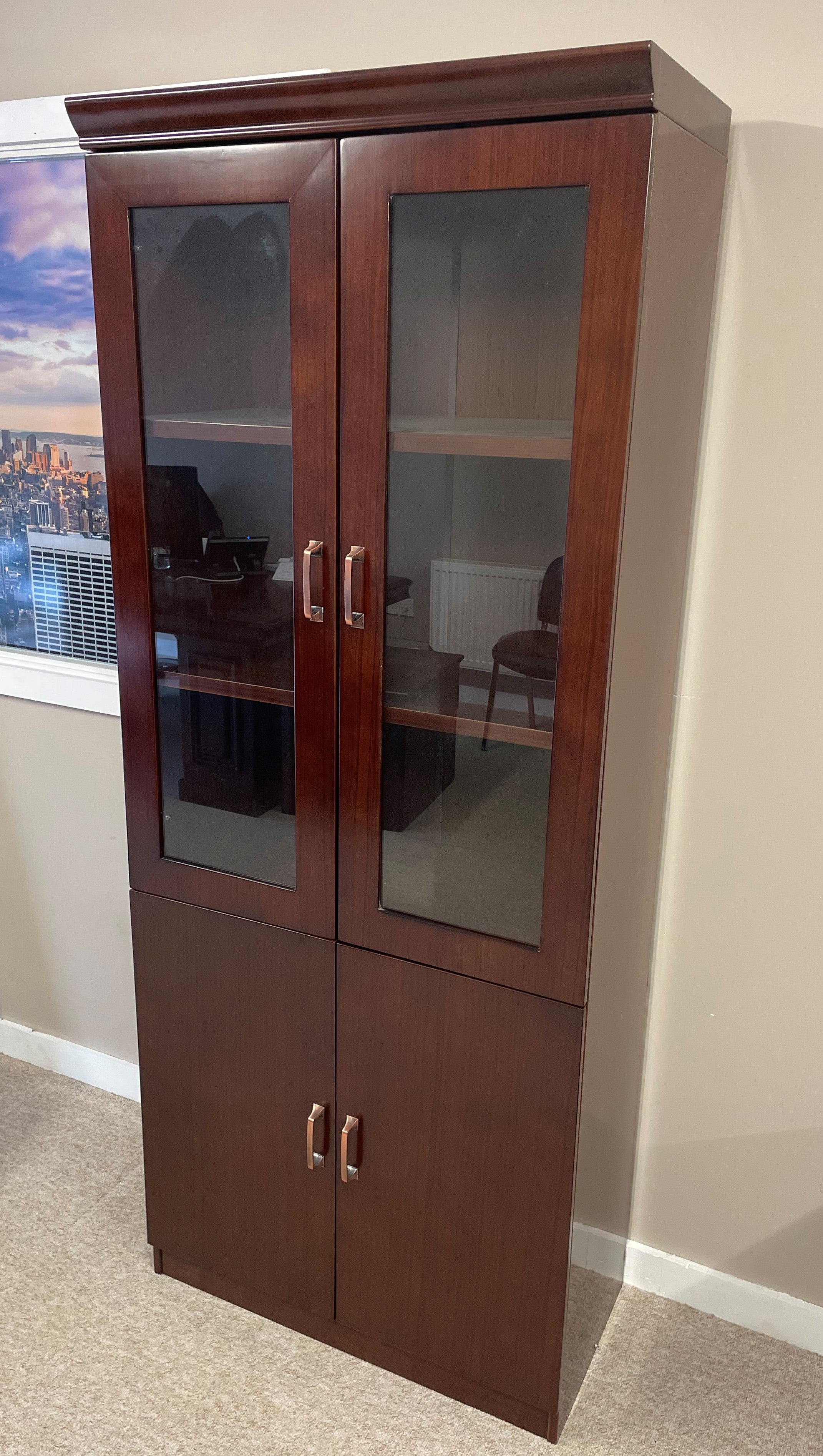 Shelbourne Walnut Veneer Tall Storage Unit - 2 Door