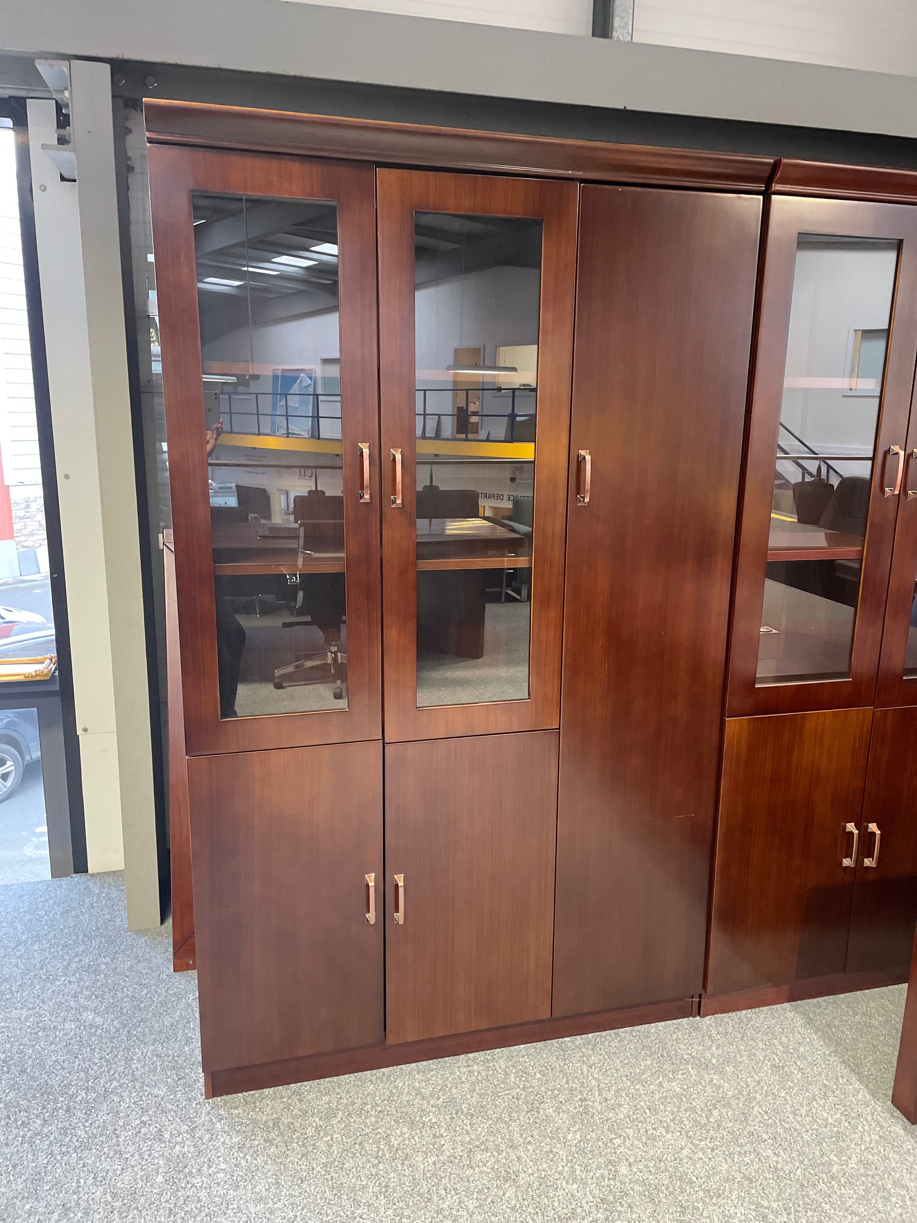 Shelbourne Walnut Veneer Tall Storage Unit - 3 Door
