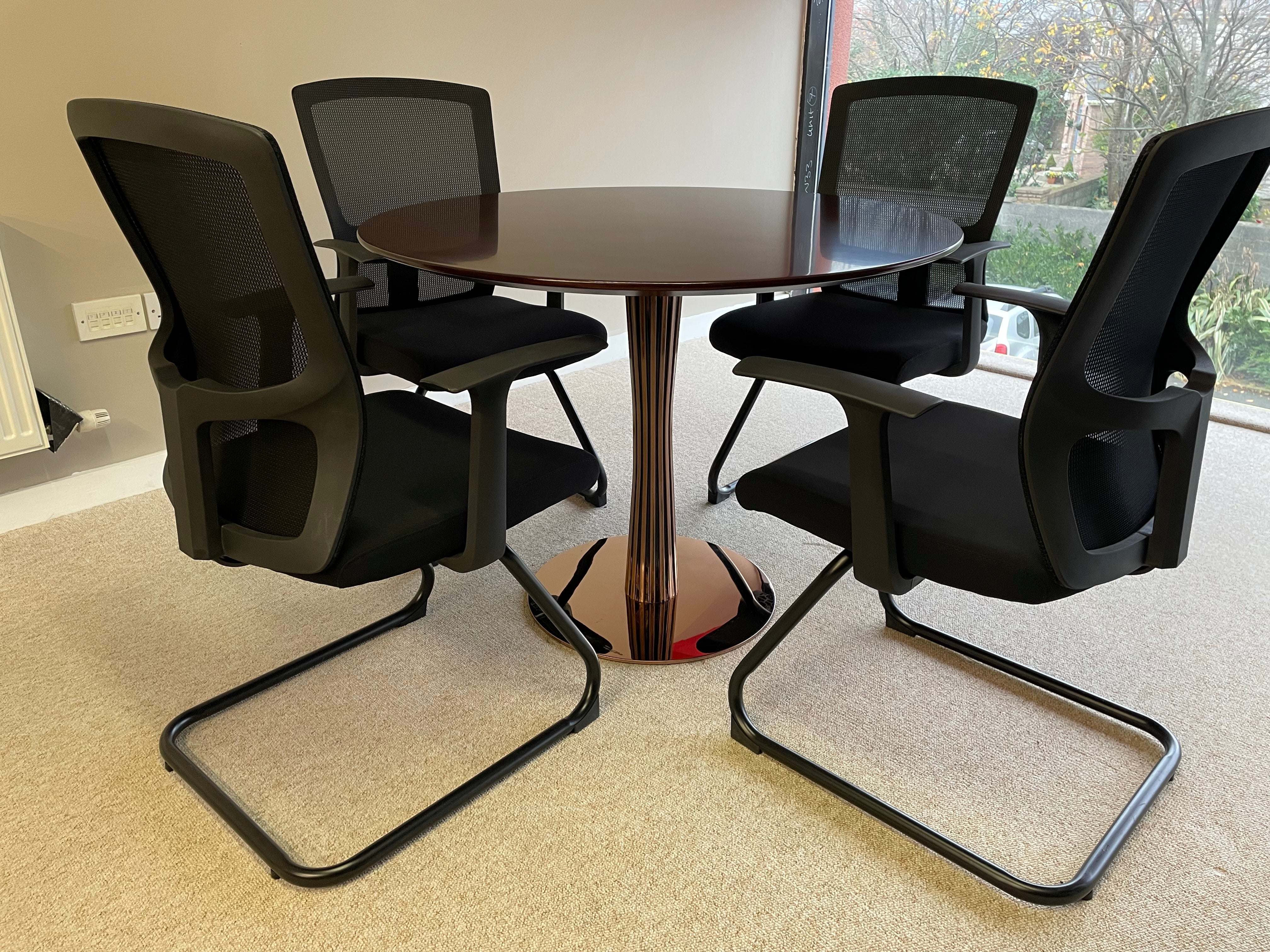 1m Walnut Veneer Meeting Table